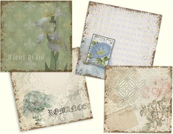 Vintage Romance Collection Set of 4 Backgrounds designed by Jeanne Downing
