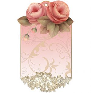 Victorian Rose Lace Gift Tag designed by Jeanne Downing