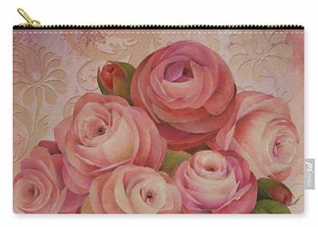 Rose Affair Zippered Pouch Functional Art by Jeanne Downing